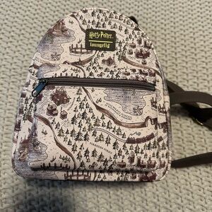 Loungefly Harry Potter Map Backpack - Cream and Brown